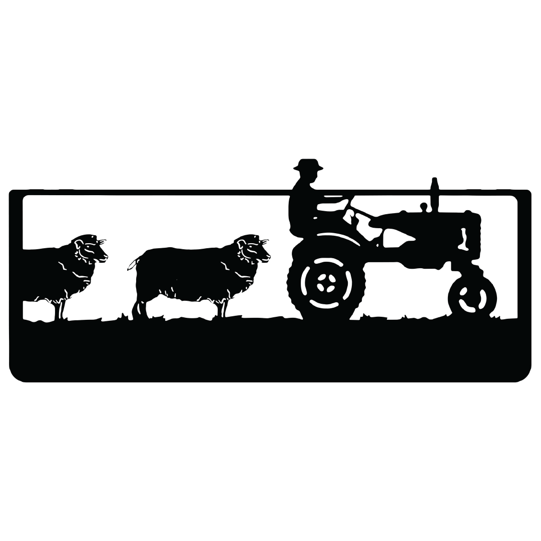Sheep with Tractor Farm Sign – Custom Farm Signs