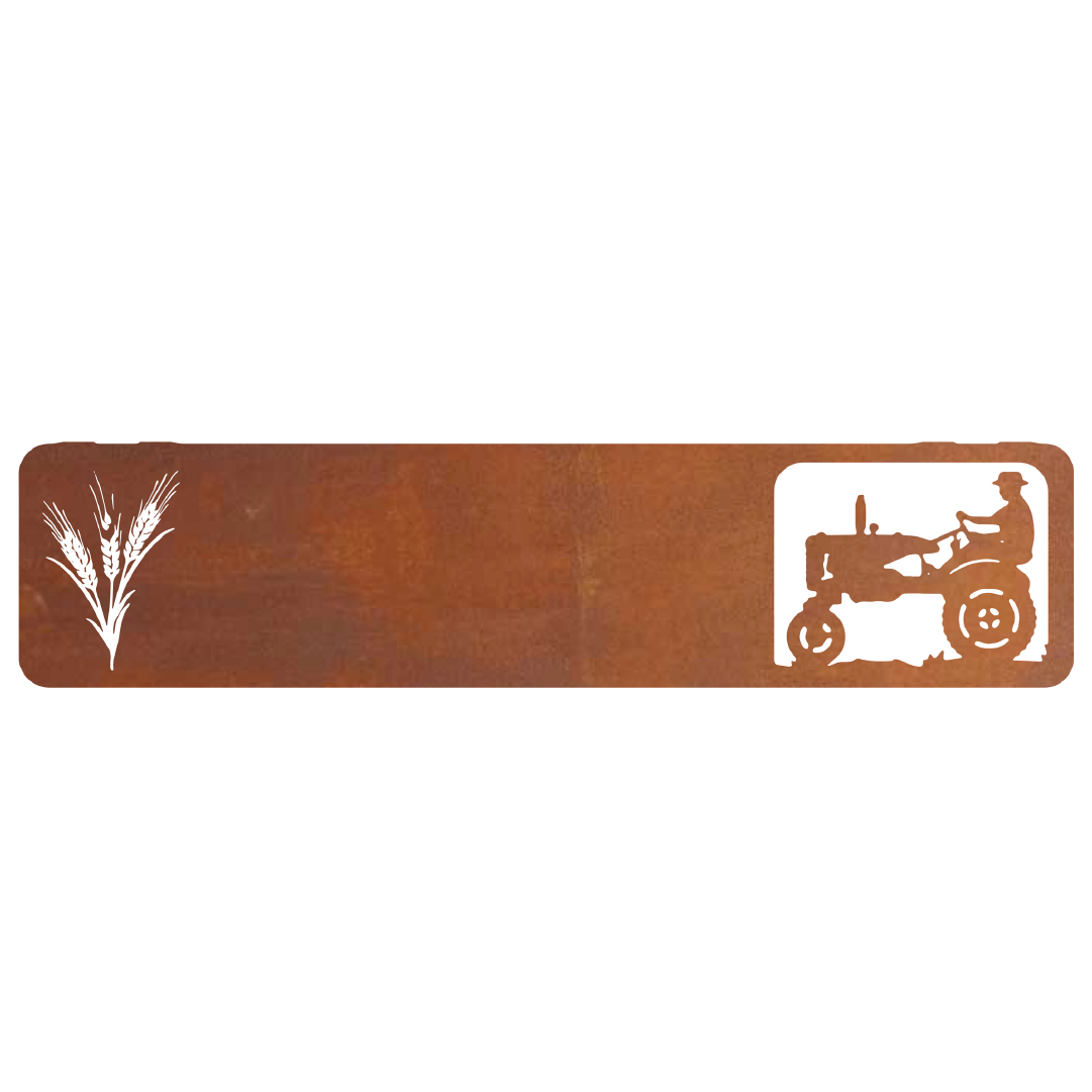 Tractor and Wheat Farm Sign