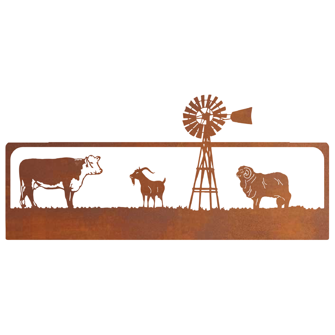 Cattle, Ram & Goat with Windmill Sign