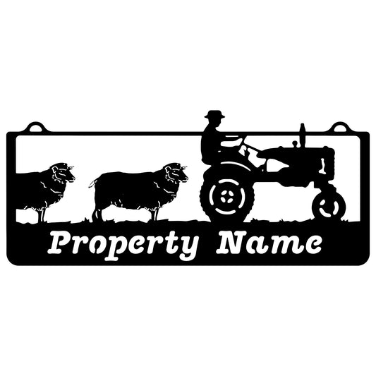 Sheep with Tractor Farm Sign