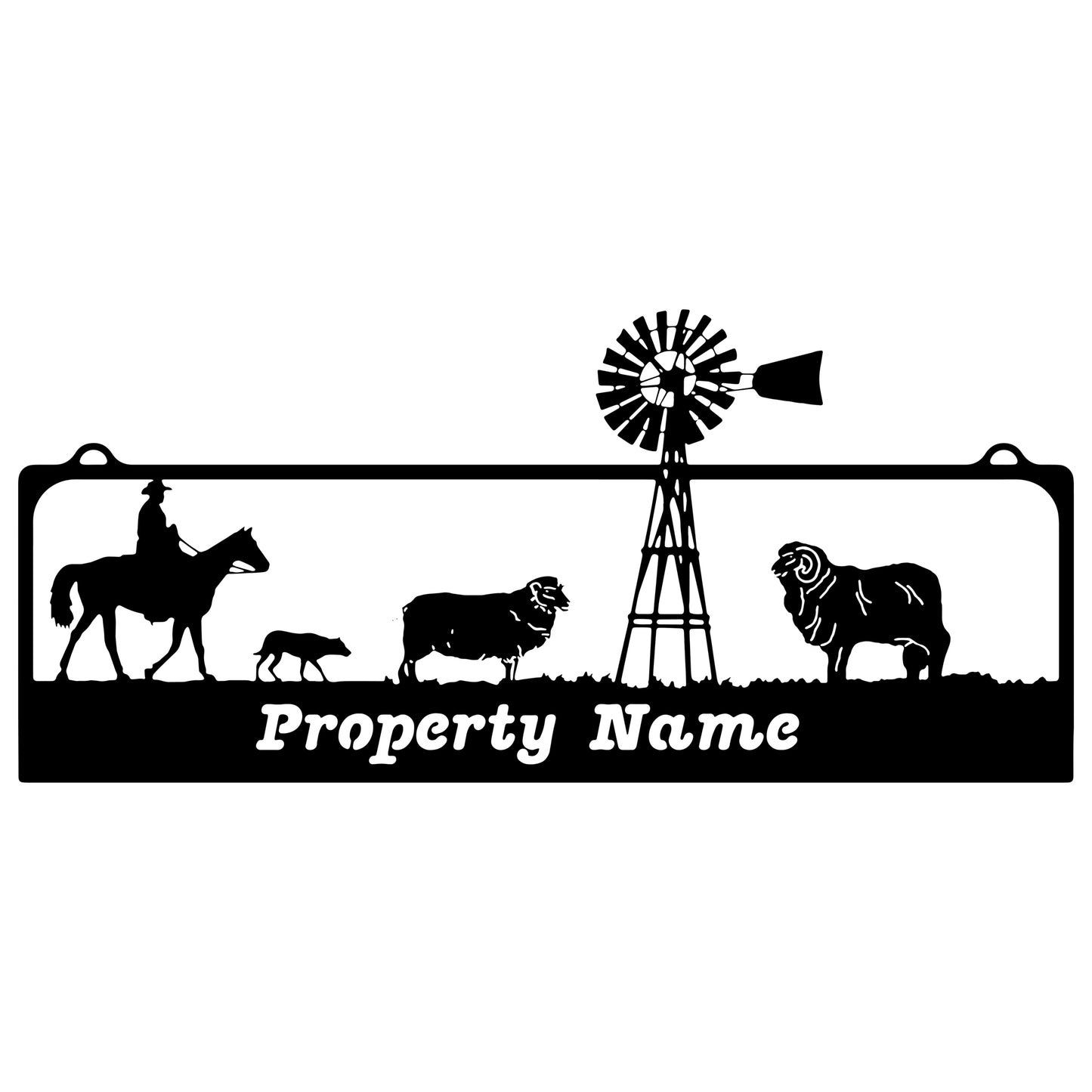 Stockman Mustering Sheep Farm Sign