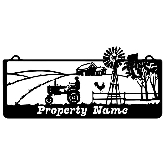 Tractor Property Farm Sign