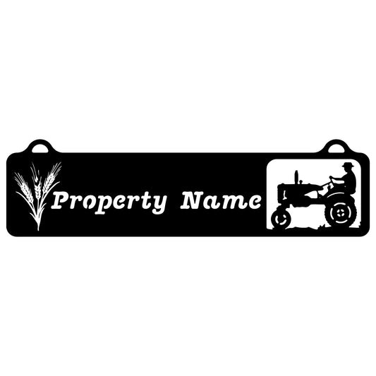 Tractor and Wheat Farm Sign